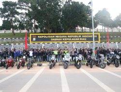 POLDA KEPRI BERSAMA KOMUNITAS MOGE GELAR TOURING DAN BAKTI SOSIAL DALAM RANGKA HARI BHAYANGKARA KE-79