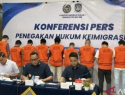 Imigrasi Batam tindak 10 WNA yang melanggar aturan keimigrasian