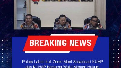 Polres Lahat Ikuti Zoom Meet Sosialisasi KUHP dan KUHAP bersama Wakil Menteri Hukum