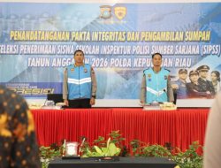 Polda Kepri gelar penandatanganan fakta integritas dan pengambilan sumpah seleksi SIPSS T.A. 2026