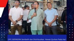 DPC GERINDRA Sembelih dan Distribusikan  Hewan Qurban Pada Hari Raya  Idul Adha 1447 H/2026