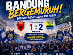 Bandung Bergemuruh, Bobotoh Persib Bandung Padati Jalan Asia Afrika Rayakan Kemenangan atas PSM Makassar