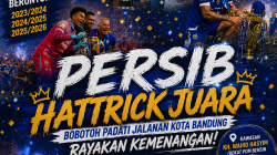 PERSIB HATTRICK JUARA, LAUTAN BIRU BOBOTOH PADATI JALANAN KOTA BANDUNG